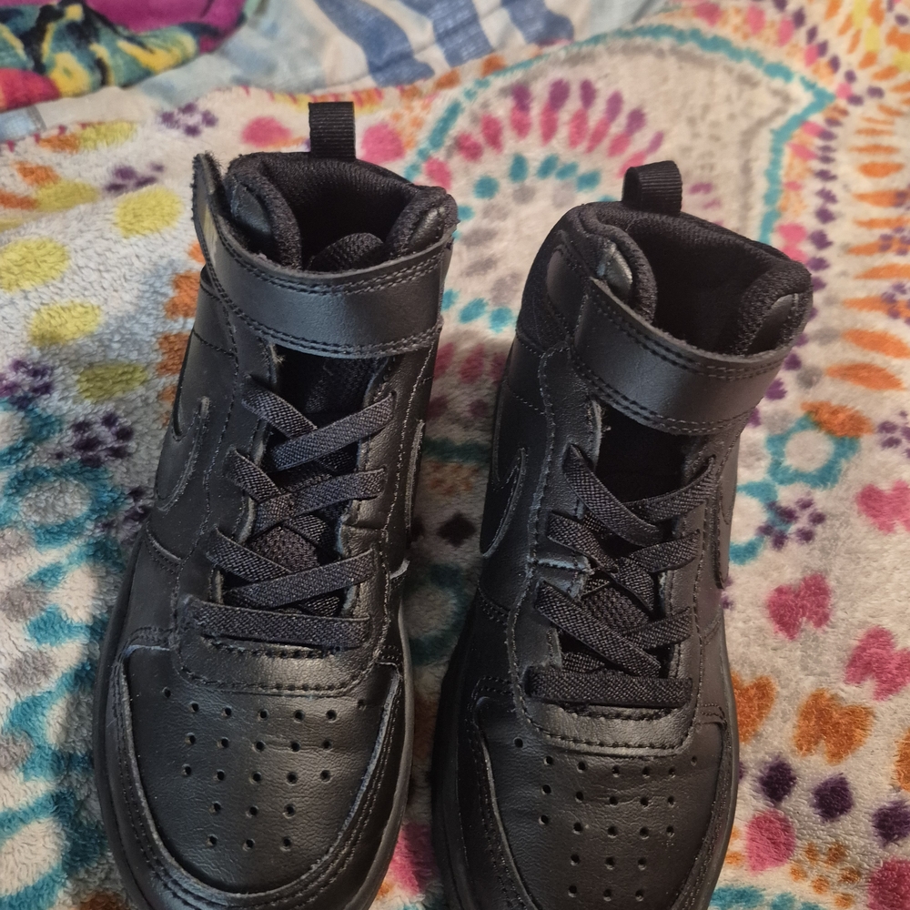 Black Kids High-Top Nike Sneakers